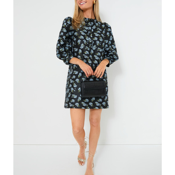 Tuckernuck Heirloom 'Samantha' Black Crewneck Jacquard Mini Dress Size XXS - Picture 1 of 5